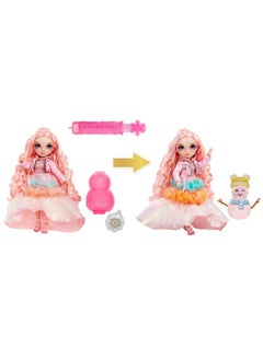 RAINBOW HIGH Winter Wonderland Bella - Pink 11” Fashion Doll With Magic Snow Hidden In Fashion That Puffs Up With Water, And Snowman Kit, Great Gift For Kids 4-12 Years Old  - Image 2