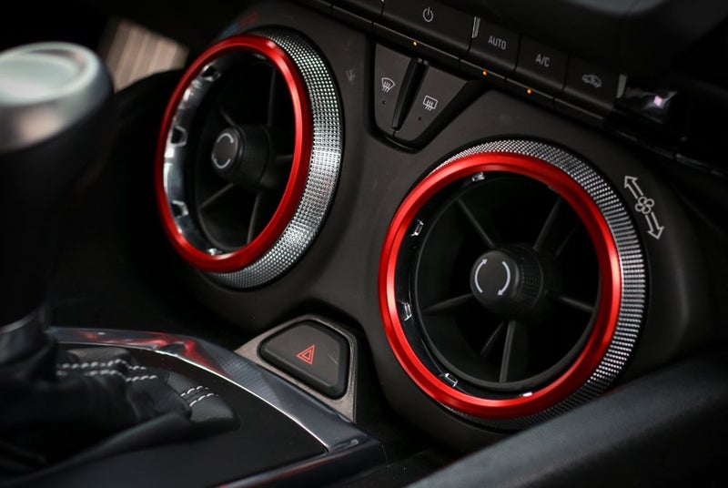 BORUIEN for Camaro Accessories AC Knobs Air Conditioner Outlet Vent Trim for Chevrolet Camaro 2017-2020, 4pcs Red Aluminum - Image 5