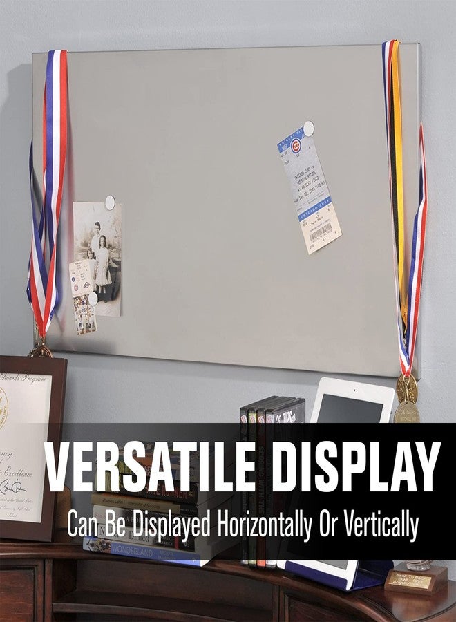 MMF Industries STEELMASTER by BankSupplies Magnetic Bulletin Board | 30 x 14 Inches | Silver | Includes 6 Magnets, 4 x 6 Dry Erase Board & Dry Erase Marker | Scratch Resistant Finish | Horizontal & Vertical Display - Image 2