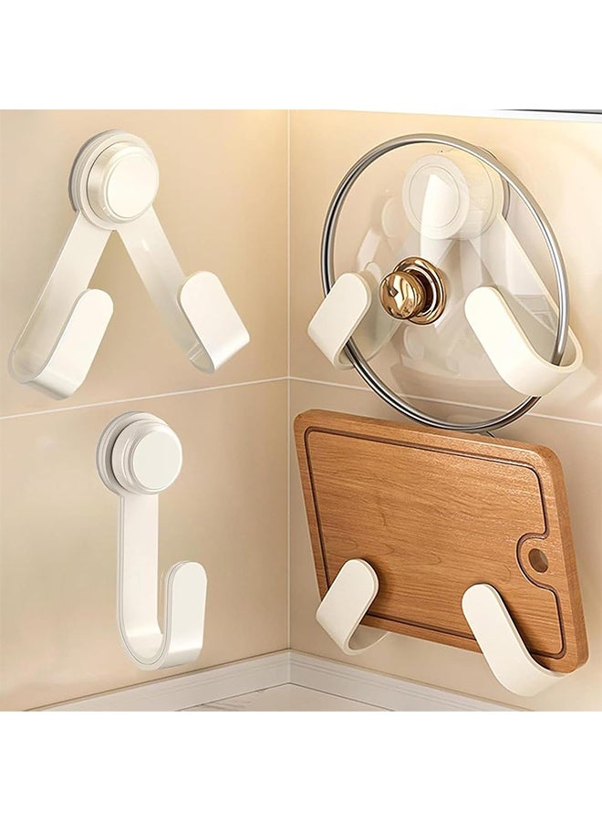 2 Pack Pot Lid Holder - Adjustable Wall-Mounted Pot Lid Organizer for cabinet with Suction Cup, Heavy Duty Multifunctional Hooks for Cutting Board, Pan (White) - Image 4