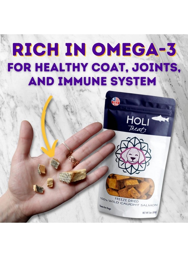 هولي مكافآت الكلاب من سمك السلمون المجفف بالتجميد - مع زيت السمك أوميجا 3 و6 - مكافآت الكلاب الطبيعية بالكامل - درجة مناسبة للبشر - جلد سمك السلمون البري - صنع في الولايات المتحدة الأمريكية - خالٍ من الحبوب - مناسب لمرضى السكر - Image 3