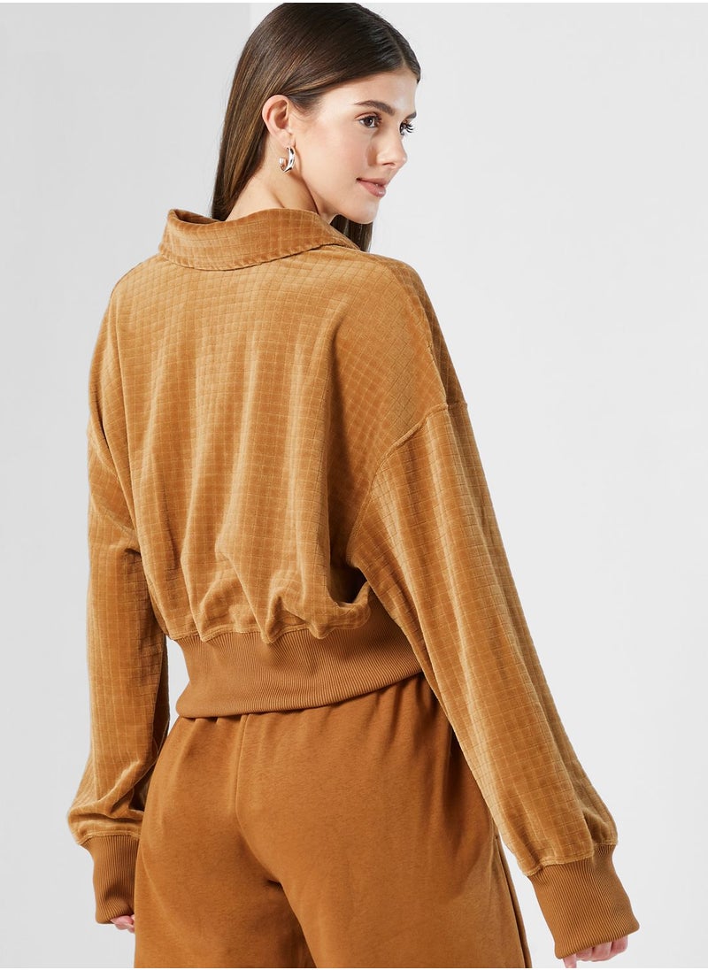 Nike - Nsw Velour Polo Sweatshirt - Image 1