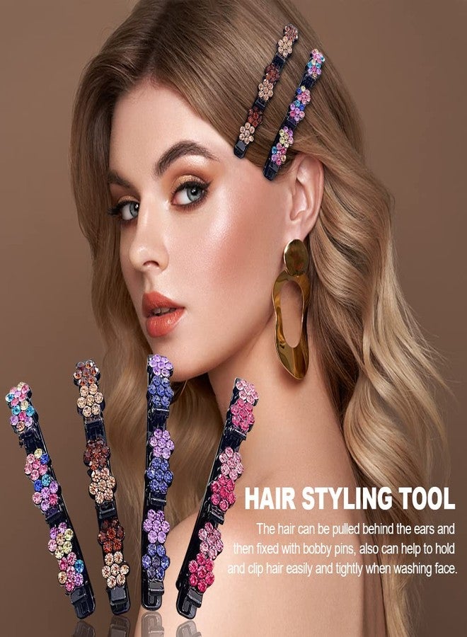 Trasylph 4PCS Sparkling Crystal Stone Braided Hair Clips, 2024 New Braided Hair Clips for Women, Braided Hair Clips for Thick Thin Hair, Chopped Hairpin Duckbill Hair Styling Clips(COLOR:A) - Image 5