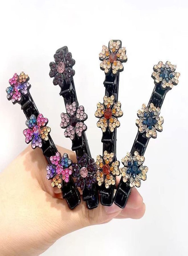 Trasylph 4PCS Sparkling Crystal Stone Braided Hair Clips, 2024 New Braided Hair Clips for Women, Braided Hair Clips for Thick Thin Hair, Chopped Hairpin Duckbill Hair Styling Clips(COLOR:A) - Image 4