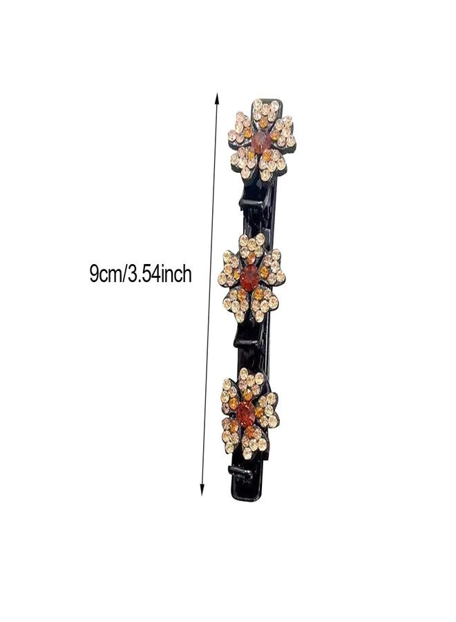 Trasylph 4PCS Sparkling Crystal Stone Braided Hair Clips, 2024 New Braided Hair Clips for Women, Braided Hair Clips for Thick Thin Hair, Chopped Hairpin Duckbill Hair Styling Clips(COLOR:A) - Image 2