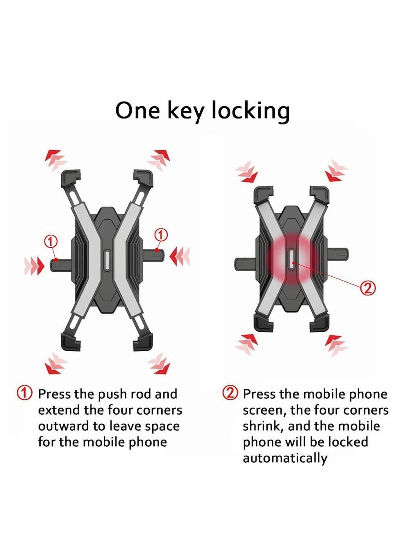 Y&D - Bicycle Phone Holder, Motorcycle Handlebar for Mountain Bike and Stroller one-Key Lock, Suitable 4.7-7 inch Phones, 11 Pro max, S9, galax S21 note20 - Image 1