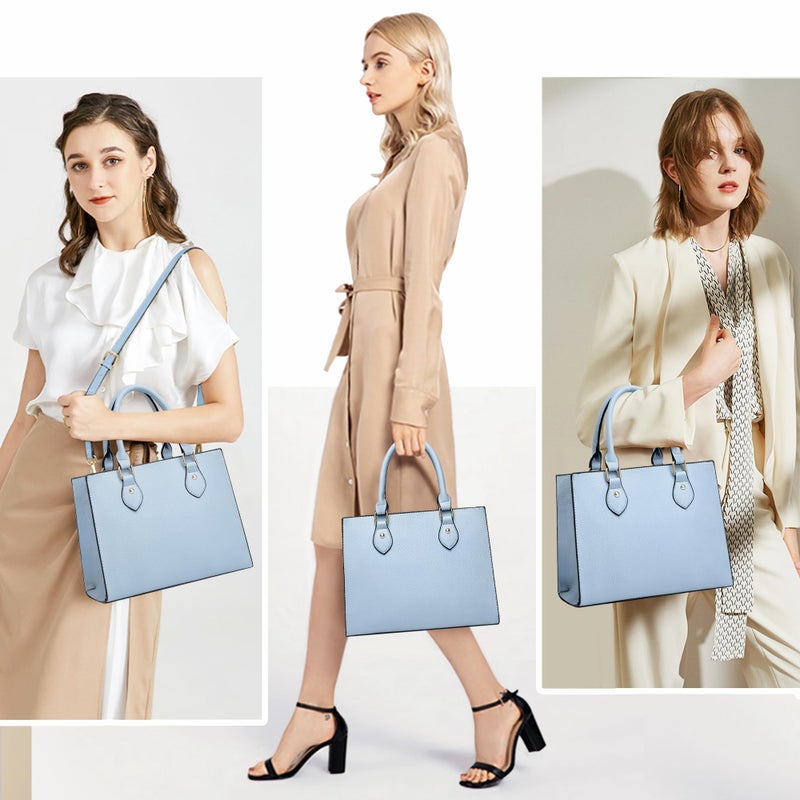 CHICAROUSAL Crossbody Purses and Handbags for Women PU Leather Tote Top Handle Satchel Shoulder Bags (Liz Light Blue) - Image 2