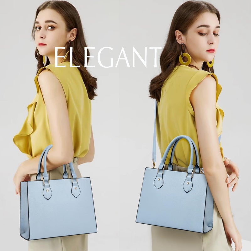 CHICAROUSAL Crossbody Purses and Handbags for Women PU Leather Tote Top Handle Satchel Shoulder Bags (Liz Light Blue) - Image 3