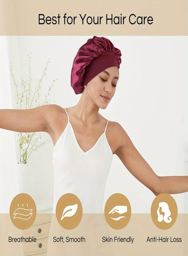 PODALOA 12 Pieces Silk Bonnet for Women Curly Hair Satin Bonnet Hair Wrap for Sleeping Cap with Tie Band (Multicoloured4) - Image 5
