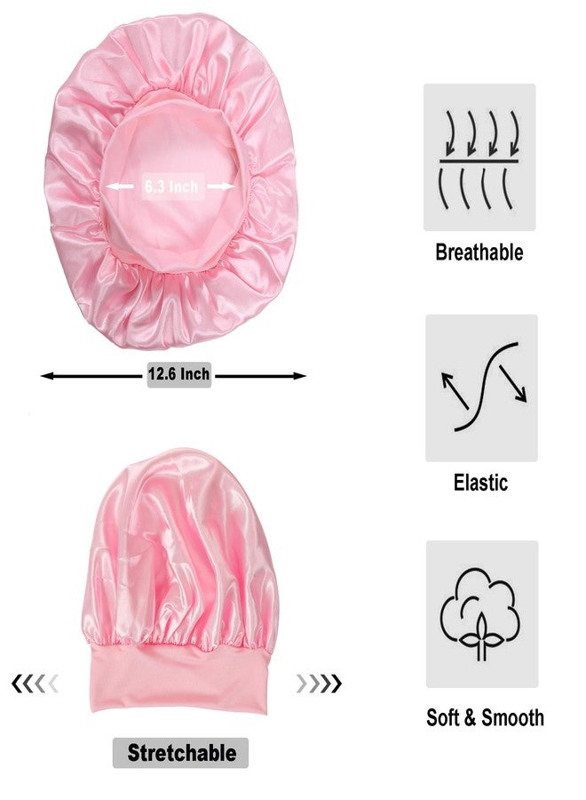 PODALOA 12 Pieces Silk Bonnet for Women Curly Hair Satin Bonnet Hair Wrap for Sleeping Cap with Tie Band (Multicoloured4) - Image 2