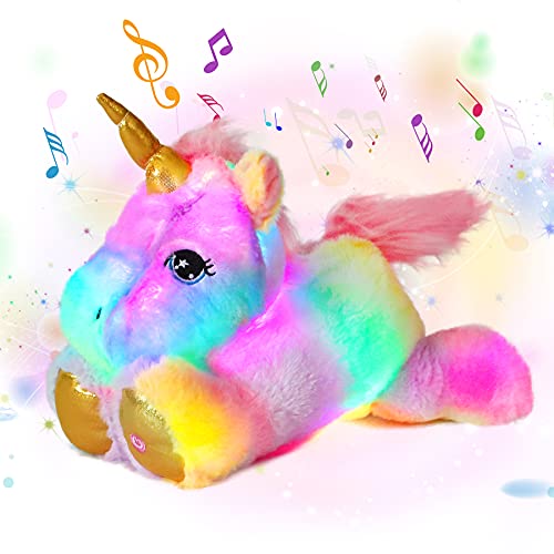 Cuteoy Glowing LED Unicorn Lightup Nightlight Toys Musical Plush Stuffed Animal Singing Lullabies Birthday Christmas Plushies Gifts for Kids Boys Girls13 - Image 1