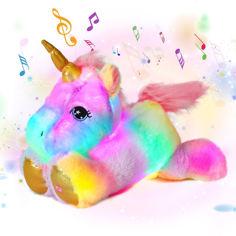 Cuteoy Glowing LED Unicorn Lightup Nightlight Toys Musical Plush Stuffed Animal Singing Lullabies Birthday Christmas Plushies Gifts for Kids Boys Girls13 - Image 3