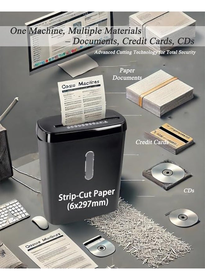 آلة تمزيق المستندات والوسائط عالية الأداء بسعة 12 لتر و8 أوراق - Image 2