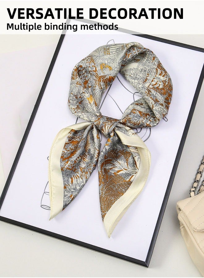 Silk Like Head Scarf For Women Satin Printed Bandana For Hair Wrapping Fashion Accessory 35 Inch Square Hair Scarf - Image 5