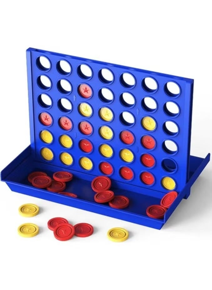 Classic 4 in a Row Board Game - Strategic Portable Family Fun - Image 1