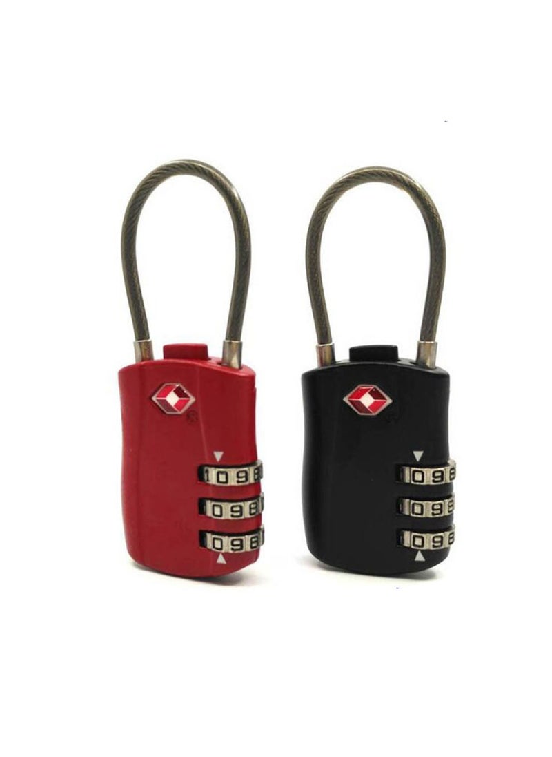 CMGTYYD CMGTYYD TSA Approved Luggage Combination Locks,Combination Padlock with Alloy Body TSA Lock for Travel Bag, Suit Case, Lockers, Gym, Bike Locks or Other(Red+Black)  - Image 1