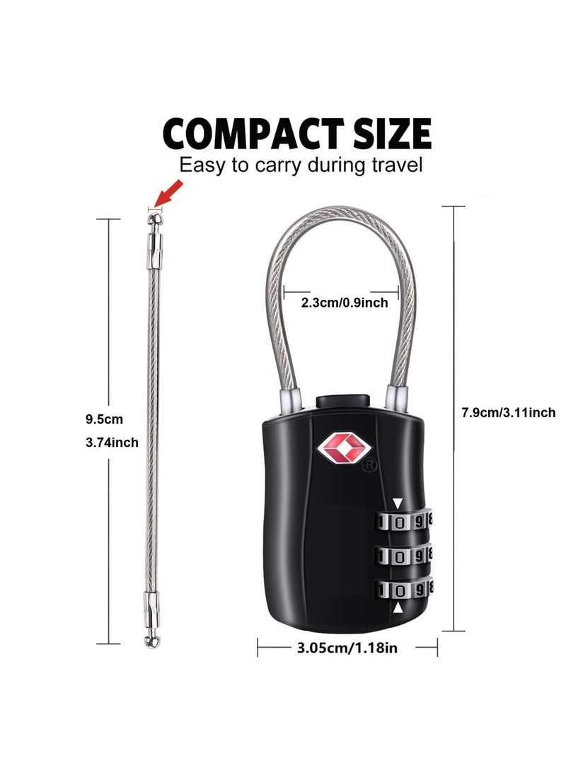 CMGTYYD CMGTYYD TSA Approved Luggage Combination Locks,Combination Padlock with Alloy Body TSA Lock for Travel Bag, Suit Case, Lockers, Gym, Bike Locks or Other(Red+Black)  - Image 2