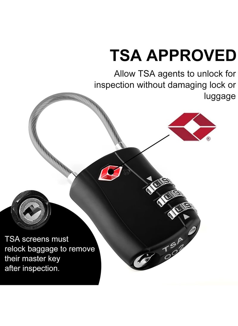 CMGTYYD CMGTYYD TSA Approved Luggage Combination Locks,Combination Padlock with Alloy Body TSA Lock for Travel Bag, Suit Case, Lockers, Gym, Bike Locks or Other(Red+Black)  - Image 4