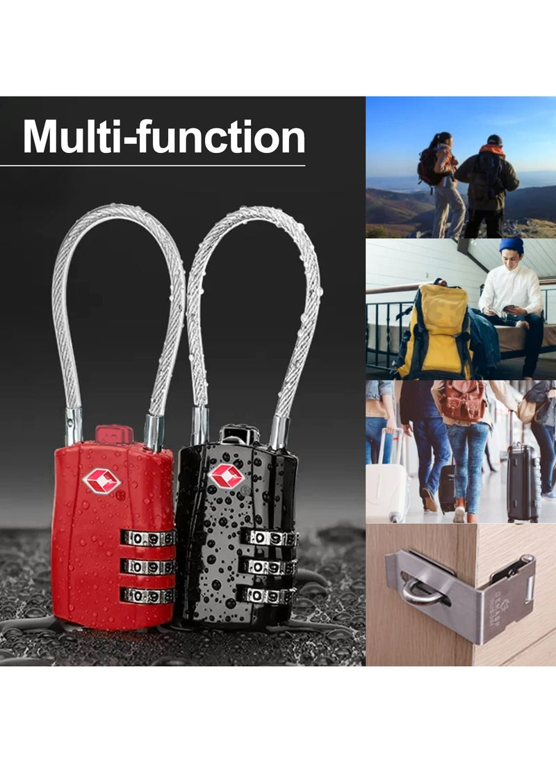 CMGTYYD CMGTYYD TSA Approved Luggage Combination Locks,Combination Padlock with Alloy Body TSA Lock for Travel Bag, Suit Case, Lockers, Gym, Bike Locks or Other(Red+Black)  - Image 5