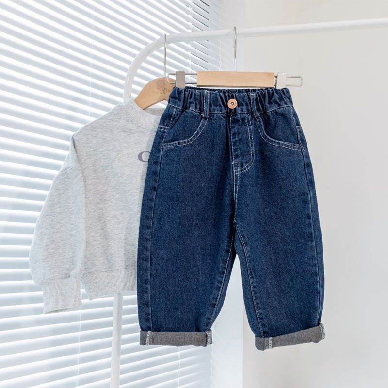 Pants For Girls, New Spring & Fall Outer Wear For Boys, Fashionable Loose Long Pants, Little Girls' Jeans, Trendy - Image 2