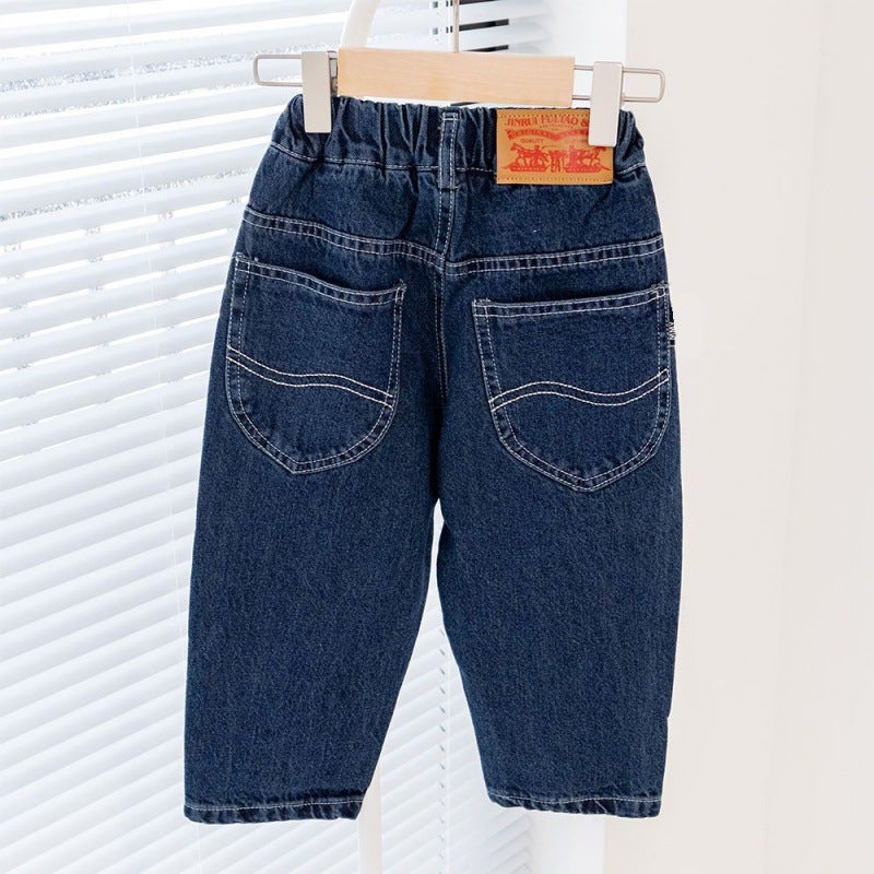 Pants For Girls, New Spring & Fall Outer Wear For Boys, Fashionable Loose Long Pants, Little Girls' Jeans, Trendy - Image 3