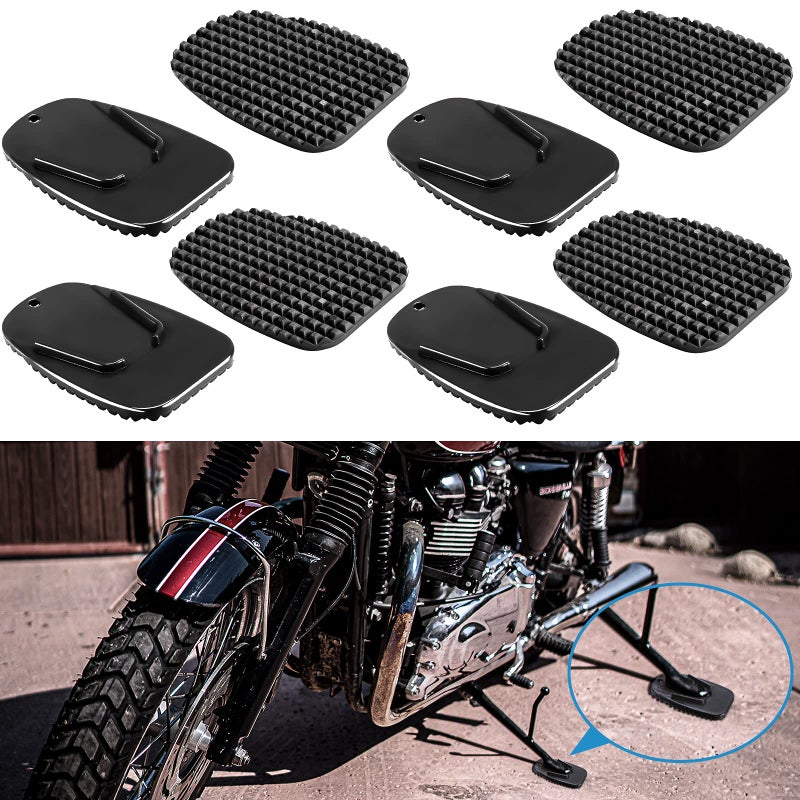 8 Pieces Motorcycle Kickstand Pad Motorcycle Stand Plate Motor Anti Slip Plate Parking Accessory for Outdoor Grass Sand Slippery Ground Hot Pavement Parking Day