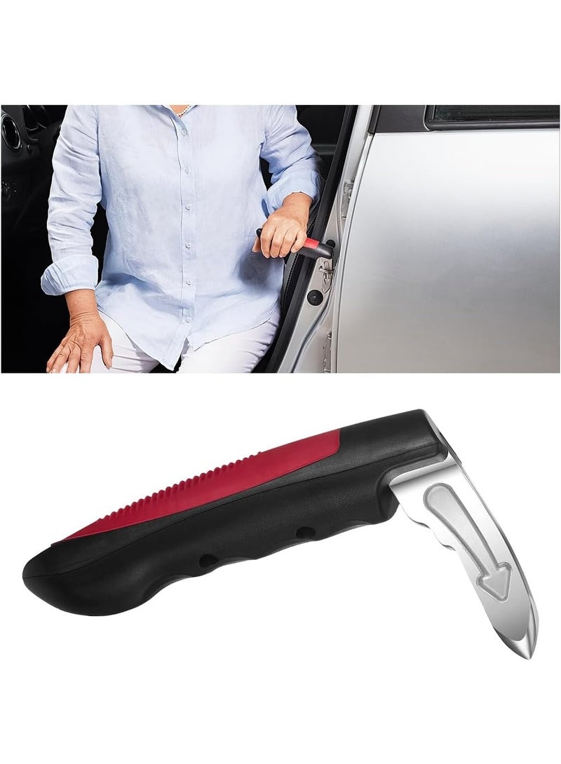 Car Door Assist Support Handle for Elderly and Handicapped, Multifunction Window Breaker Emergency Tool, Grab Bar Handle for Seniors (Red) - Image 1