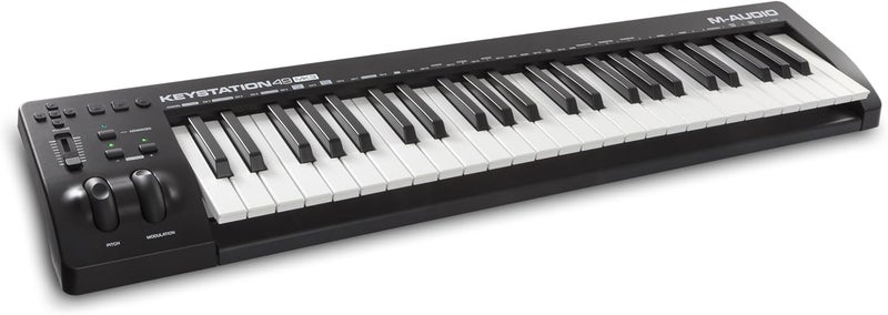 M-Audio Keystation 49 Mk3 | Compact Semi Weighted 49 Key Midi Keyboard Controller With Assignable Controls, Pitch/Modulation Wheels And Software Production Suite Included Usb Powered - Image 1