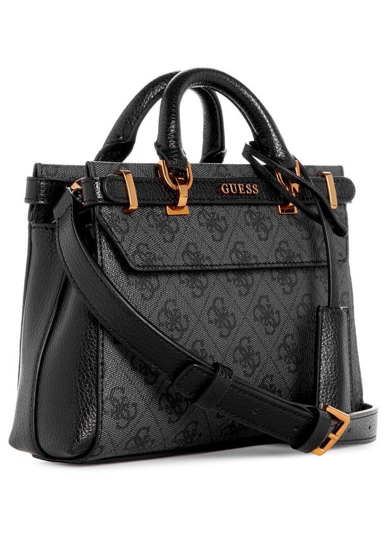 GUESS - Sestri 4G logo Satchel Bagb Black - Image 1