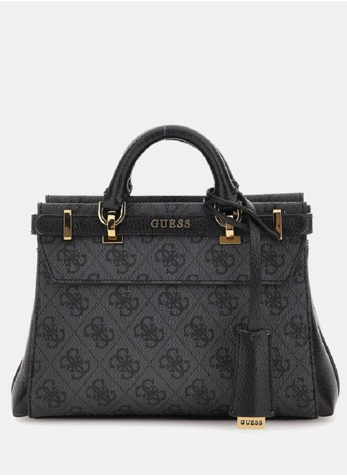 GUESS - Sestri 4G logo Satchel Bagb Black - Image 1