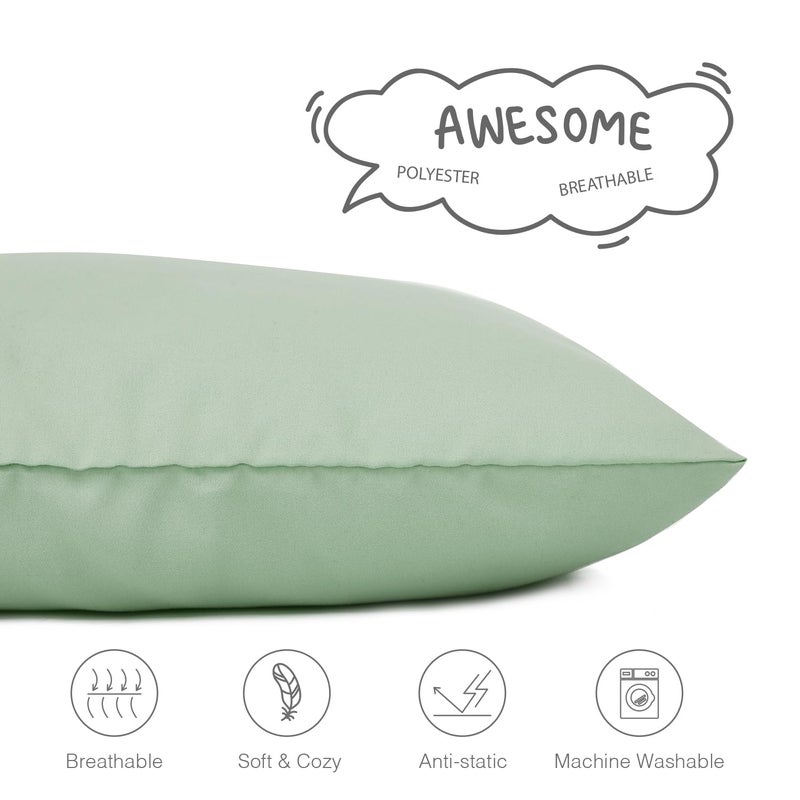 EXQ Home Toddler Pillowcases 13x18 Travel Pillow Case Set of 2, Small Pillow Case Fits Baby Pillow Sized 12x16, 13x18, Kids Pillowcases 2 Pack Machine Washable with Envelope Closure (Sage) - Image 2