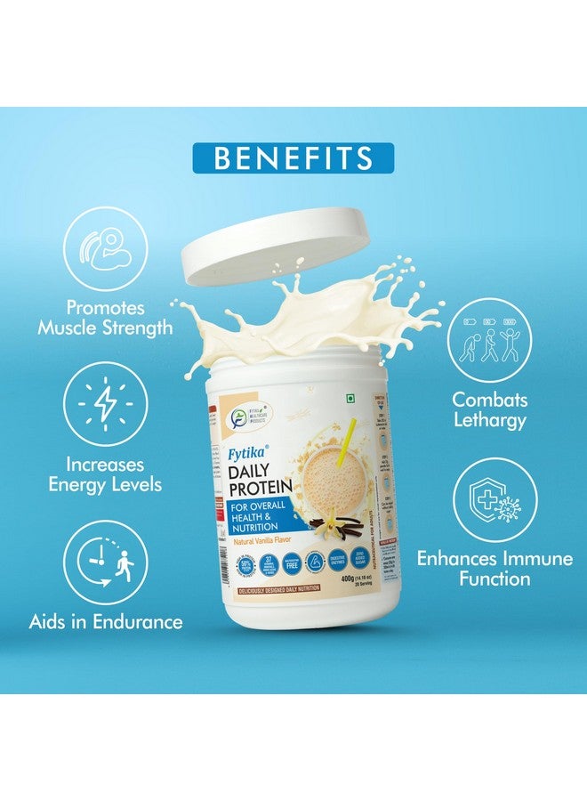 FYTIKA Daily Protein powder Vanilla flavour-400G + Fytika Omega 1000 (Omega-3 Fatty acids)-60 Caps + Fytika Flexi Move| Glucosamine, Rosehip Powder extract-60 Tabs - Image 3