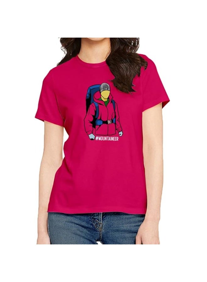 OPLU Store Women's Regular Fit Cotton Graphic Printed T Shirt.  Stylish Tshirts,Pink,S - Image 1