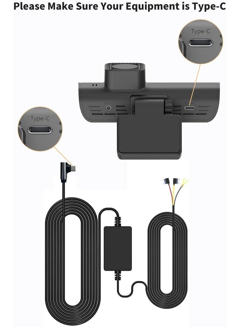 F7N Dash Cam Hardwire Kit,11.5ft Type-C USB-Port Hard Wire Kit for Dashcam,Converts 12V-24V to 5V/2.5A Low Voltage Protection - Image 2