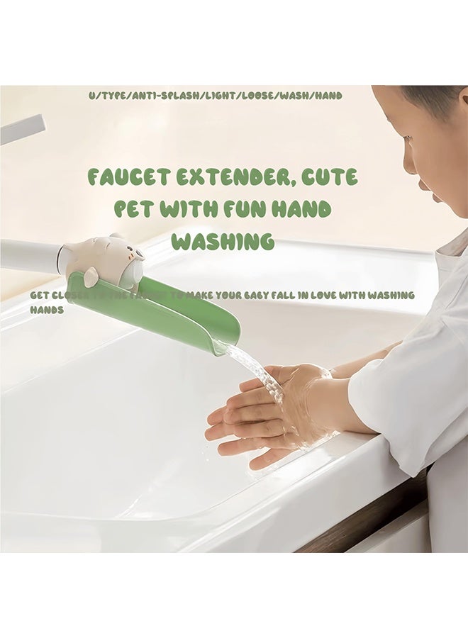 وصلة صنبور للأطفال الصغار، بتصميم حيوان لطيف، مصنوعة من السيليكون الآمن غذائياً، تناسب معظم أحواض الحمامات والمطابخ، سهلة التركيب ولا تحتاج إلى أدوات. - Image 3