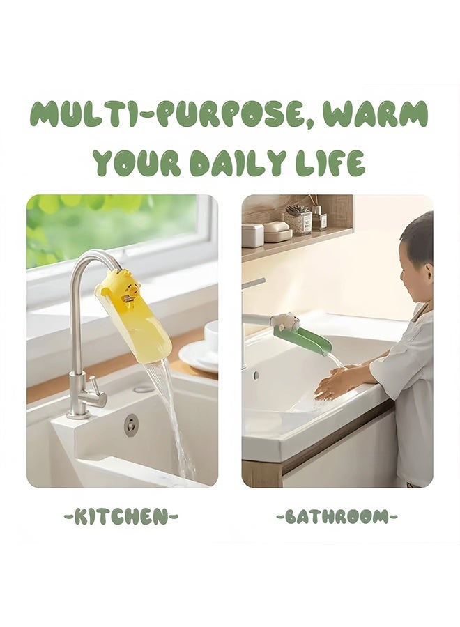 وصلة صنبور للأطفال الصغار، بتصميم حيوان لطيف، مصنوعة من السيليكون الآمن غذائياً، تناسب معظم أحواض الحمامات والمطابخ، سهلة التركيب ولا تحتاج إلى أدوات. - Image 4