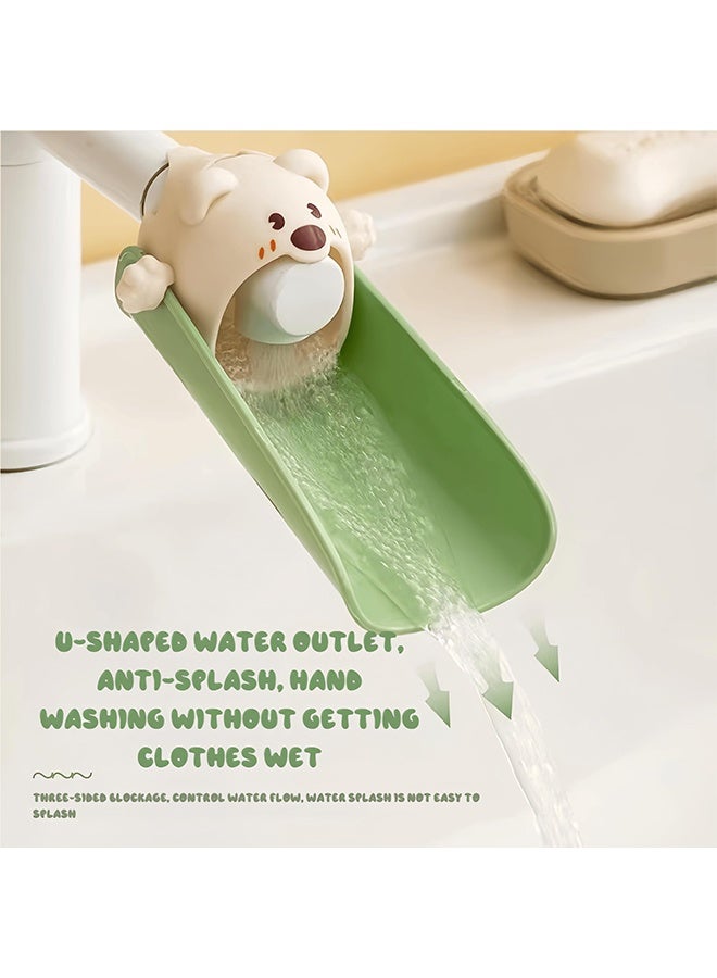 وصلة صنبور للأطفال الصغار، بتصميم حيوان لطيف، مصنوعة من السيليكون الآمن غذائياً، تناسب معظم أحواض الحمامات والمطابخ، سهلة التركيب ولا تحتاج إلى أدوات. - Image 5