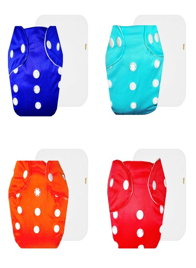 Dumbledo Lite Cloth Diaper with Cotton Insert (Pack of 4) | Soft & Gentle | Reusable & Washable | Quick Dry | Designed by Moms | 3 Months - 2 Years | Unisex Baby - Image 1