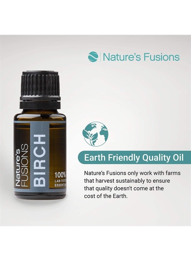 Nature'S Fusions زيت شجرة البتولا الكندية العطري لتخفيف الألم والعضلات والعناية بالبشرة - مختبر من طرف ثالث - مضمون 100% نقي وطبيعي من الدرجة العلاجية 15 مل - العلاج بالروائح والتطبيق الموضعي - Image 4