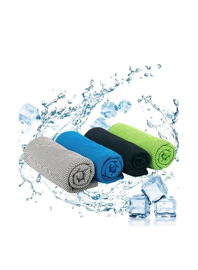 4 عبوات من المناشف المبردة، مناشف اللياقة البدنية، مناشف رياضية سريعة الجفاف لليوغا واللياقة البدنية والجولف والتنس والتخييم والألعاب الرياضية والركض والتدريب والتسلق (30x100 سم) - Image 1