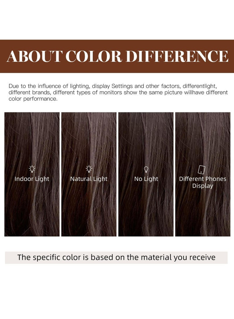 general Short Brown Straight Wig with Bangs for Women Natural Layered Shoudler Length Chestnut Brown Wigs Heat Resistant Synthetic Fiber Curly Hair for Daily Dating Family Gathering Party 28cm - Image 4