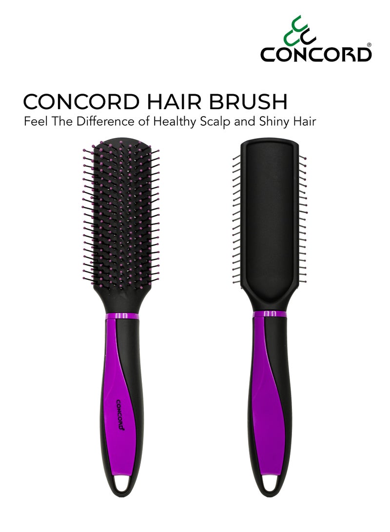 CONCORD Hair Brush – Paddle Cushion Brush for Styling, Detangling, Straightening & Smoothing | Soft Nylon Bristles with Ceramic Tips | Lightweight, Travel Friendly | For All Hair Types, Unisex - Image 2