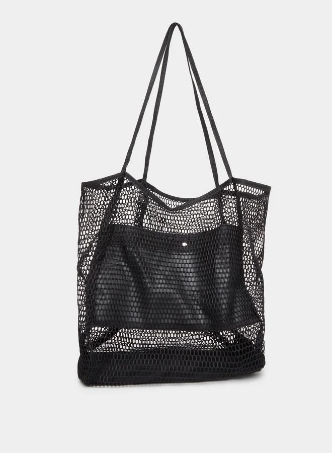 ستايلي حقيبة شاطئ شبكية بتصميم توت
