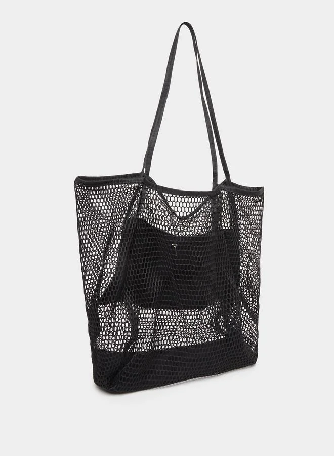 ستايلي حقيبة شاطئ شبكية بتصميم توت