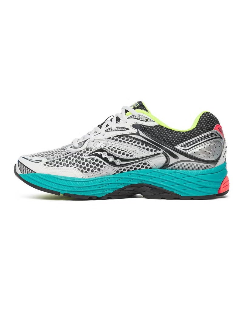 Saucony ProGrid Omni 9 Men's Running Shoes | Breathable Mesh Stability Road Running Sneakers | Premium Cushioned Athletic Sports Shoes for Walking, Jogging, Gym, Training & Fitness | White Black Teal Neon - Image 2