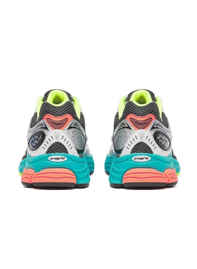 Saucony ProGrid Omni 9 Men's Running Shoes | Breathable Mesh Stability Road Running Sneakers | Premium Cushioned Athletic Sports Shoes for Walking, Jogging, Gym, Training & Fitness | White Black Teal Neon - Image 5