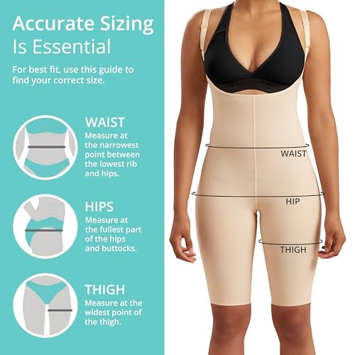 Marena SFBHS2 Recovery Knee-Length Compression Girdle with High-Back - L, Beige - Image 4