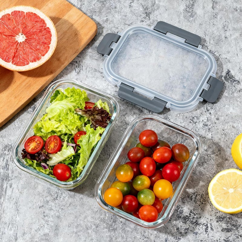 M MCIRCO [15-Pack,13 oz 1.5 Cup Glass Meal Prep Containers, Small Glass Food Storage Containers with Lids,Airtight Lunch Containers, Microwave, Oven, Freezer and Dishwasher Friendly, BPA-free - Image 3