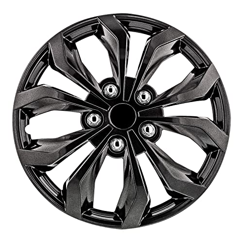 Pilot Automotive WH555-18GM-B 18 Inch Spyder Gunmetal Grey Universal Hubcap Wheel Covers For Cars - Set Of 4 - Fits Most Cars - Image 1