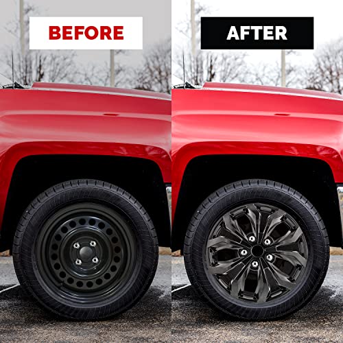 Pilot Automotive WH555-18GM-B 18 Inch Spyder Gunmetal Grey Universal Hubcap Wheel Covers For Cars - Set Of 4 - Fits Most Cars - Image 5